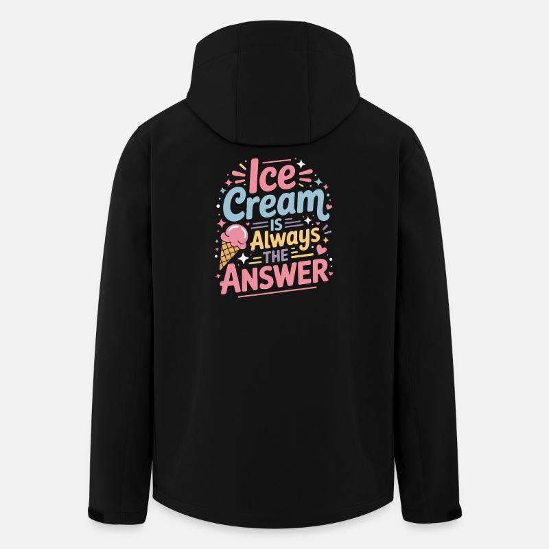 eiscreme Sprüche Eis Lustiges Kayak Geschenk - Men’s Recycled Softshell Jacket by Stanley/Stella - black