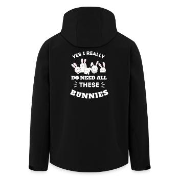 Yes I Really Do Need All These Bunnies Funny - Veste softshell homme en polyester recyclé Stanley/Stella - noir - Dos - AI Model Male 185 light (185cm)