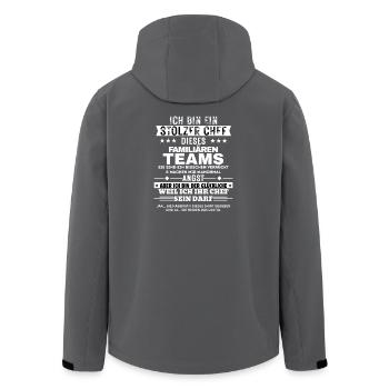 Fier patron d’une équipe familiale - Veste softshell homme en polyester recyclé Stanley/Stella - charbon - Dos - AI Model Male 185 light (185cm)