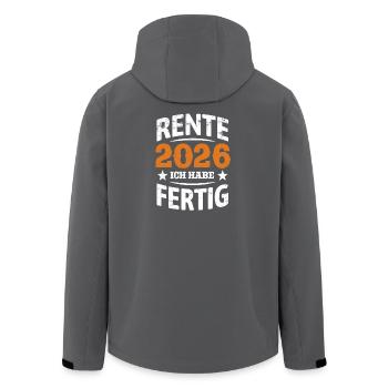 Pension 2026 | I've finished - Pension Rentner - Men’s Recycled Softshell Jacket by Stanley/Stella - black - Back - AI Model Male 185 light (185cm)
