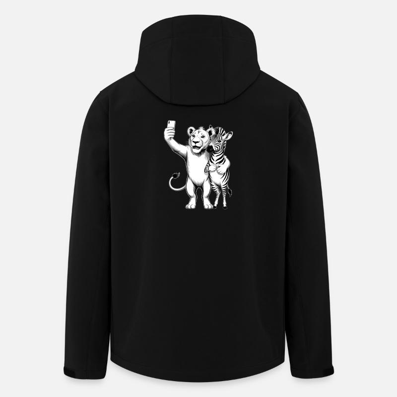 Löwe und Zebra - Recycelte Männer Softshell-Jacke von Stanley/Stella - Schwarz