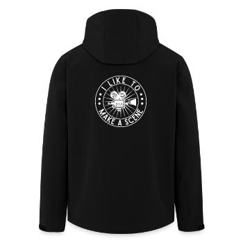 Théâtre J’aime faire une scène Don de comédie musicale - Veste softshell homme en polyester recyclé Stanley/Stella - noir - Dos - AI Model Male 185 light (185cm)