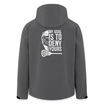 Lacrosse Lax My Goal is to Deny Yours Men Boys - Men’s Recycled Softshell Jacket by Stanley/Stella - anthracite - Back - AI Model Male 185 light (185cm)