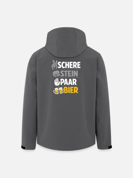 Ciseaux, Pierre de Bière : Amitié & Bière - Veste softshell homme en polyester recyclé Stanley/Stella - noir