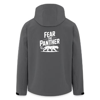 Fear the Panther - Men’s Recycled Softshell Jacket by Stanley/Stella - anthracite - Back - AI Model Male 185 light (185cm)