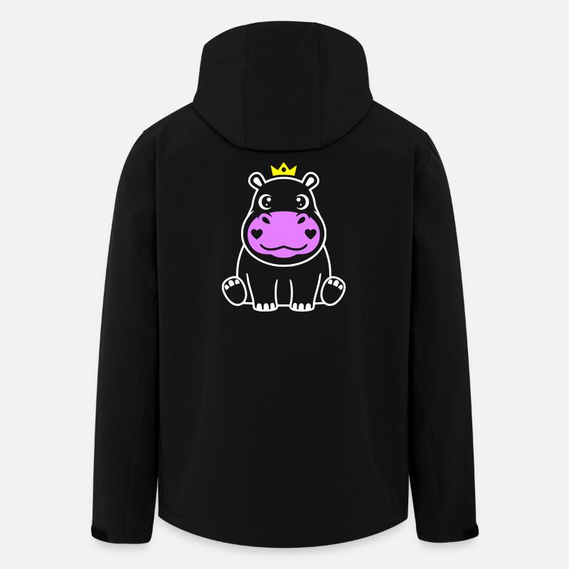 Hippopotamus with Crown Prince Princess - Men’s Recycled Softshell Jacket by Stanley/Stella - black