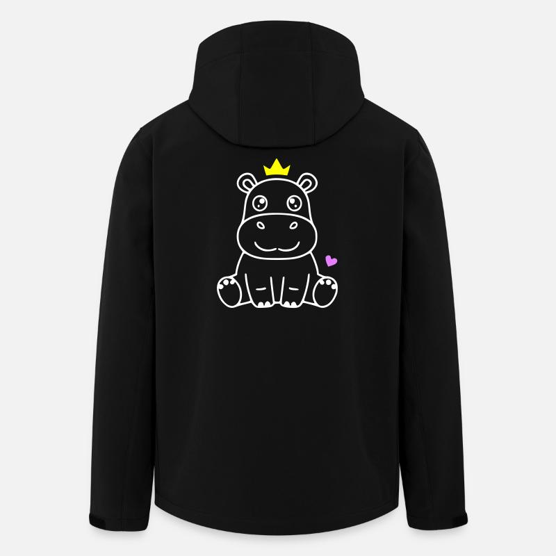 Nilpferd mit Krone Prinz Prinzessin - Recycelte Männer Softshell-Jacke von Stanley/Stella - Schwarz