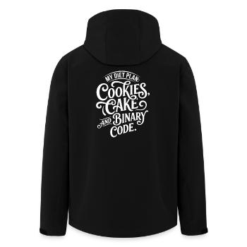 Conception du code binaire de Cookies Cake - Veste softshell homme en polyester recyclé Stanley/Stella - noir - Dos - AI Model Male 185 light (185cm)