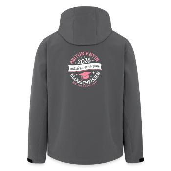 Abiturientin 2026 - Abitur - Klugscheißer Lizenz - Recycelte Männer Softshell-Jacke von Stanley/Stella - Anthrazit - Hinten - AI Model Male 185 light (185cm)