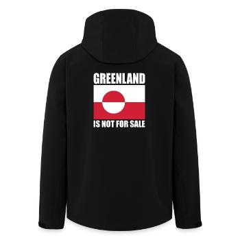 Greenland Is Not For Sale - Men’s Recycled Softshell Jacket by Stanley/Stella - black - Back - AI Model Male 185 light (185cm)