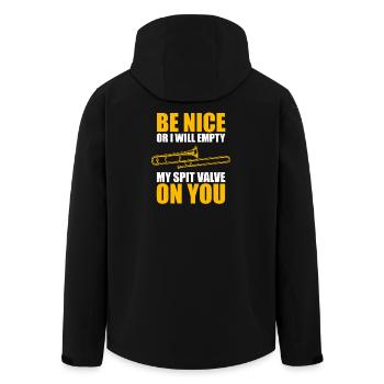 Be nice trombone trombone player trombonist - Men’s Recycled Softshell Jacket by Stanley/Stella - black - Back - AI Model Male 185 light (185cm)