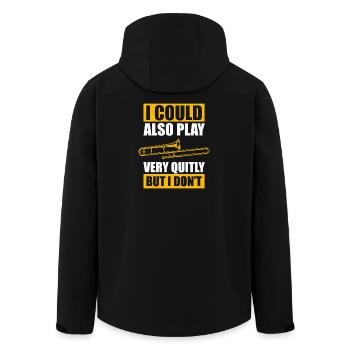 Very quitly trombone trombone player trombonist - Men’s Recycled Softshell Jacket by Stanley/Stella - black - Back - AI Model Male 185 light (185cm)