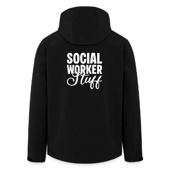 Citations de travailleurs sociaux Travail social - Veste softshell homme en polyester recyclé Stanley/Stella - noir - Dos - AI Model Male 185 light (185cm)