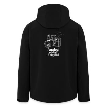 Photographie numérique rétro Beats Analog - Veste softshell homme en polyester recyclé Stanley/Stella - noir - Dos - AI Model Male 185 light (185cm)