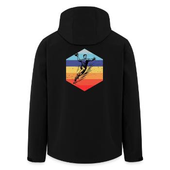En résumé, handball masculin - Veste softshell homme en polyester recyclé Stanley/Stella - noir - Dos - AI Model Male 185 light (185cm)