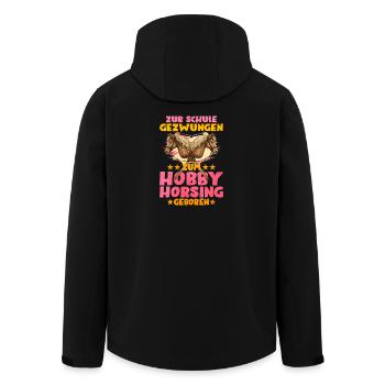 Zur Schule Gezwungen Hobby Horsing - Recycelte Männer Softshell-Jacke von Stanley/Stella - Schwarz - Hinten - AI Model Male 185 light (185cm)