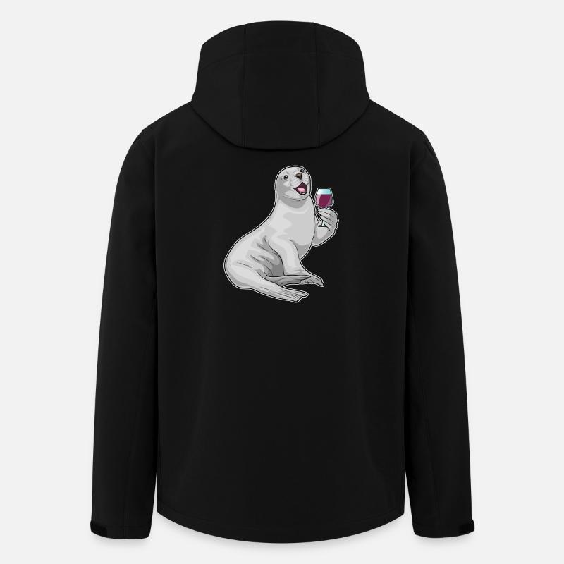 Phoque Vin Rouge - Veste softshell homme en polyester recyclé Stanley/Stella - noir