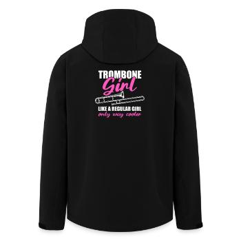 Trombone Girl Trombone Player Trombonist - Men’s Recycled Softshell Jacket by Stanley/Stella - black - Back - AI Model Male 185 light (185cm)