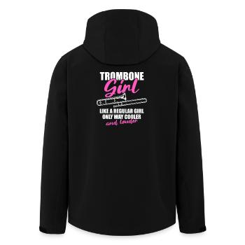 Trombone Girl Trombone Player Trombonist - Men’s Recycled Softshell Jacket by Stanley/Stella - black - Back - AI Model Male 185 light (185cm)
