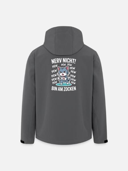 Courage Not I Gaming Cat Design - Veste softshell homme en polyester recyclé Stanley/Stella - noir