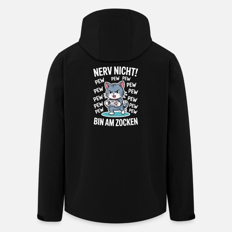 Courage Not I Gaming Cat Design - Veste softshell homme en polyester recyclé Stanley/Stella - noir