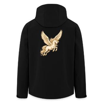 Licorne ailée – Motif fantastique magique - Veste softshell homme en polyester recyclé Stanley/Stella - noir - Dos - AI Model Male 185 light (185cm)