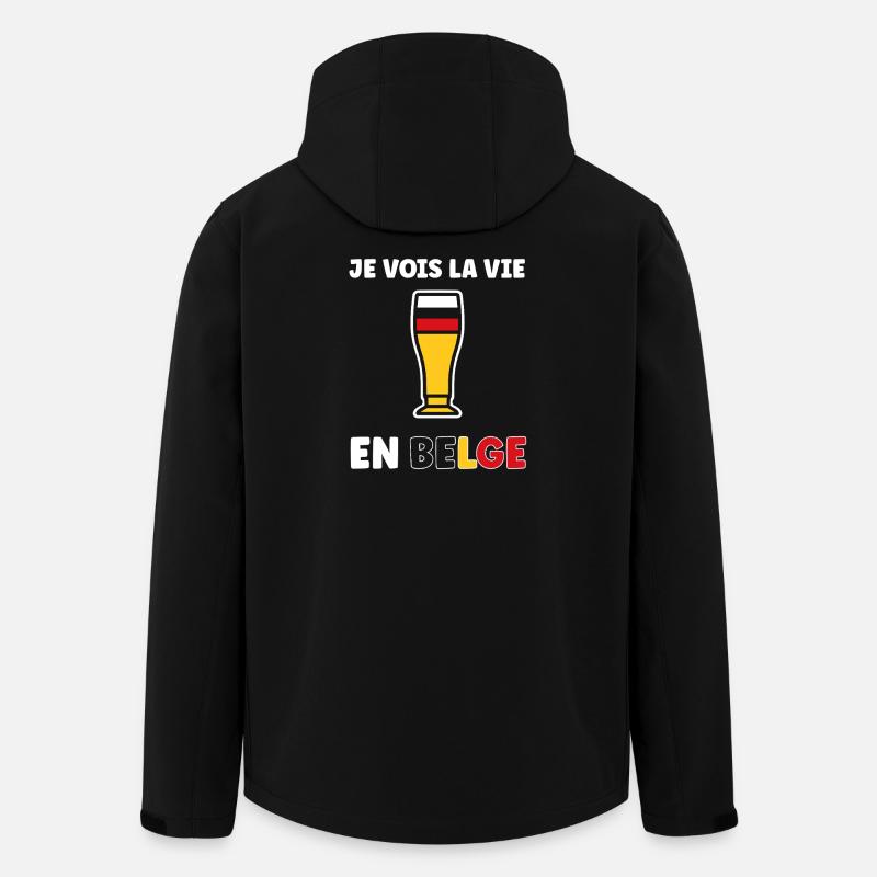Belgian Life Stylized Beer Glass - Men’s Recycled Softshell Jacket by Stanley/Stella - black