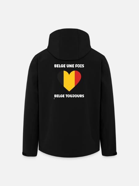 Belgische Herz-Trikolore - Recycelte Männer Softshell-Jacke von Stanley/Stella - Schwarz