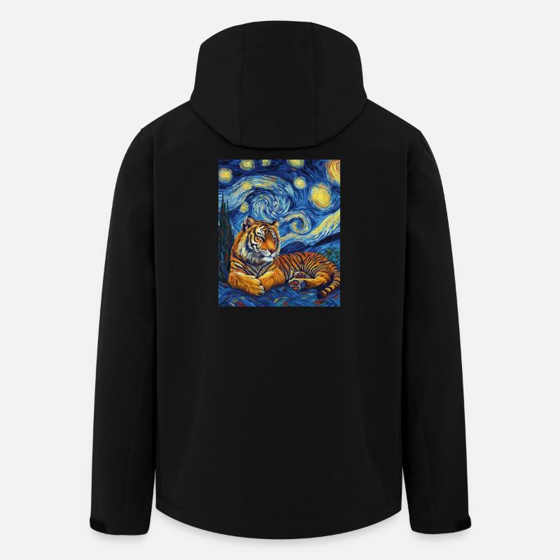 Tiger Van Gogh - Veste softshell homme en polyester recyclé Stanley/Stella - noir