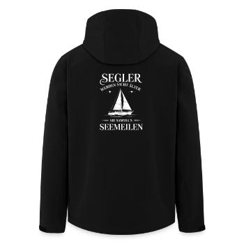 Segler Sammeln Seemeilen - Recycelte Männer Softshell-Jacke von Stanley/Stella - Schwarz - Hinten - AI Model Male 185 light (185cm)
