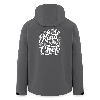Mein Kind ist mein Chef - Men’s Recycled Softshell Jacket by Stanley/Stella - black - Back - AI Model Male 185 light (185cm)
