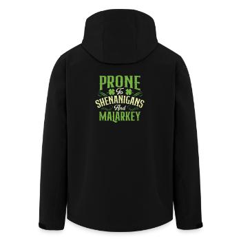 Anfällig für Streiche und Unsinn - Recycelte Männer Softshell-Jacke von Stanley/Stella - Schwarz - Hinten - AI Model Male 185 light (185cm)