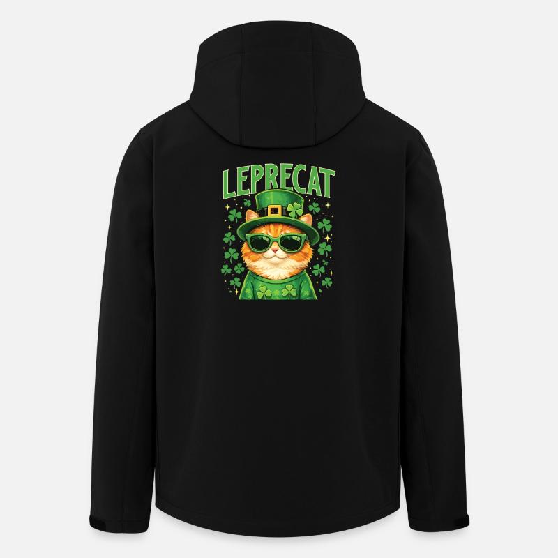 Leprecat St Patrick’s Irish Lucky Cat - Men’s Recycled Softshell Jacket by Stanley/Stella - black