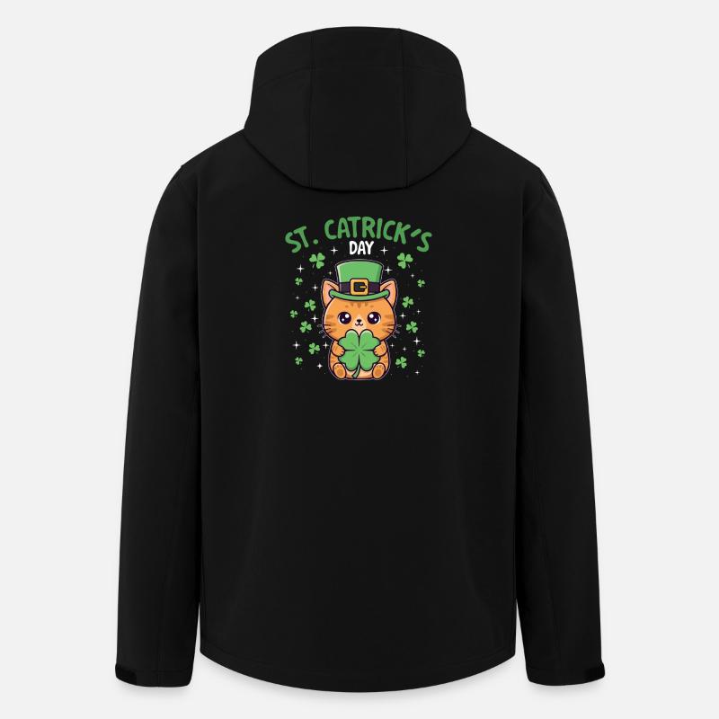 St. Catrick's Day irischer Katzenliebhaber - Recycelte Männer Softshell-Jacke von Stanley/Stella - Schwarz