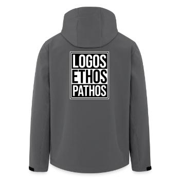 Logos Ethos Pathos Rhétorique Étudiant en Philosophie - Veste softshell homme en polyester recyclé Stanley/Stella - charbon - Dos - AI Model Male 185 light (185cm)