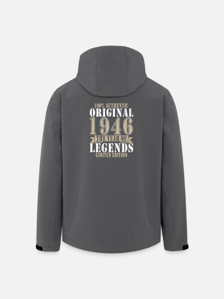 Born in 1946 Birthday - Men’s Recycled Softshell Jacket by Stanley/Stella - black