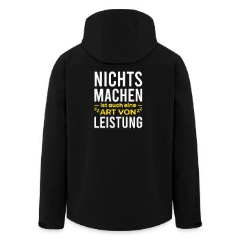 Doing nothing is also an achievement - Men’s Recycled Softshell Jacket by Stanley/Stella - black - Back - AI Model Male 185 light (185cm)