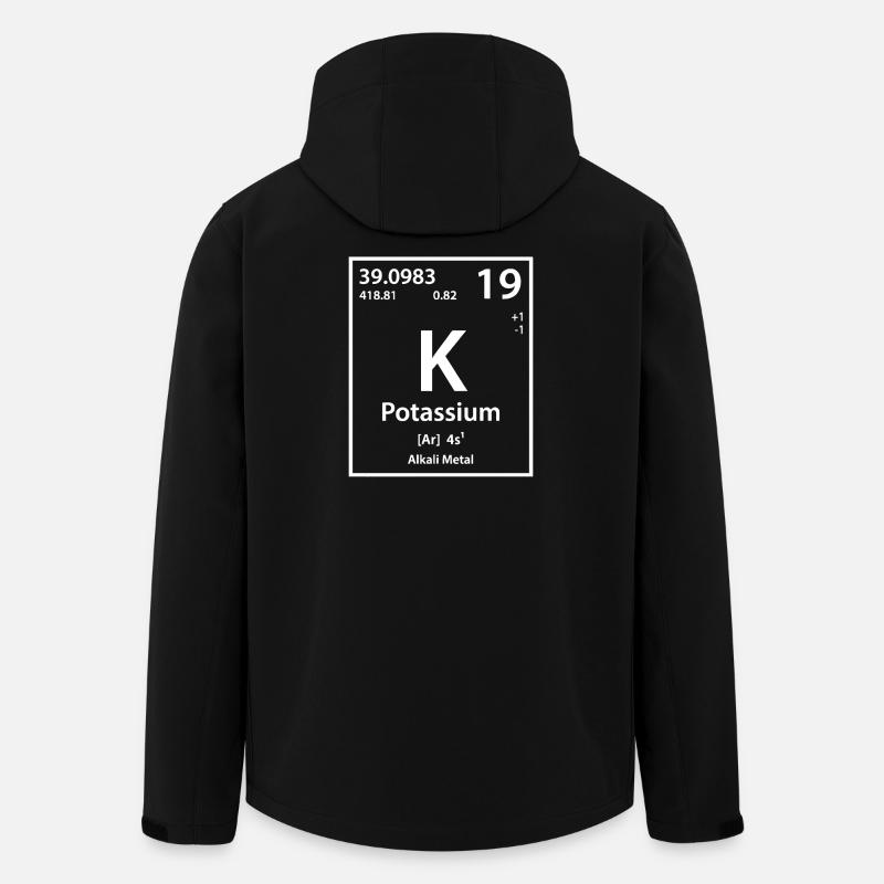 Potassium Chemistry Periodic Table - Men’s Recycled Softshell Jacket by Stanley/Stella - black