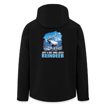 Rentiere Rentier - Recycelte Männer Softshell-Jacke von Stanley/Stella - Schwarz - Hinten - AI Model Male 185 light (185cm)