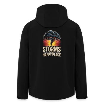 Storms Are My Happy Place - Men’s Recycled Softshell Jacket by Stanley/Stella - black - Back - AI Model Male 185 light (185cm)