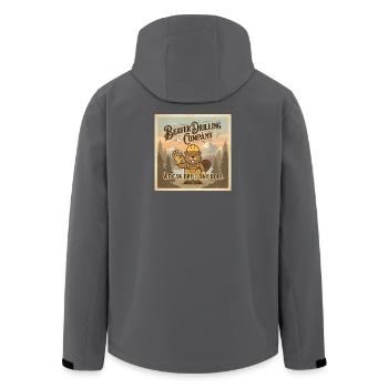 Beaver Drilling Co kann jedes Loch bohren. Schmutz - Recycelte Männer Softshell-Jacke von Stanley/Stella - Schwarz - Hinten - AI Model Male 185 light (185cm)