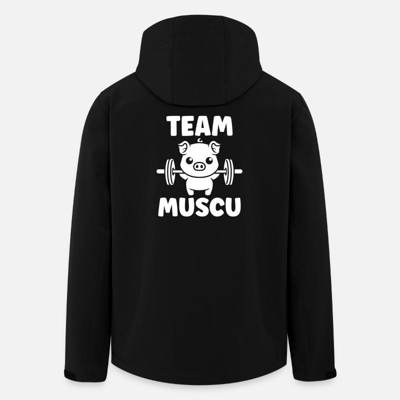 Team Muscu Pig Dumbbells - Men’s Recycled Softshell Jacket by Stanley/Stella - black
