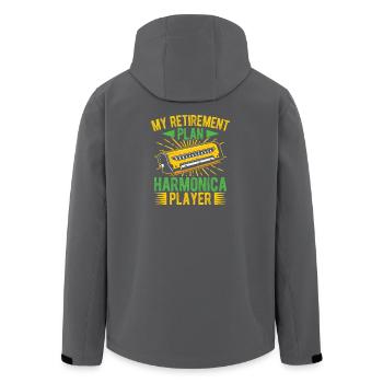 Funny Harmonica Player Retirement Plan Player - Recycelte Männer Softshell-Jacke von Stanley/Stella - Schwarz - Hinten - AI Model Male 185 light (185cm)