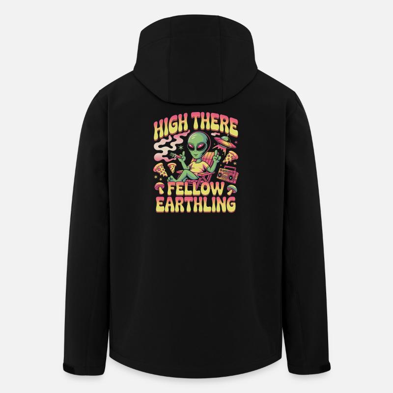 Là-haut Mon camarade extraterrestre - Veste softshell homme en polyester recyclé Stanley/Stella - noir
