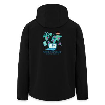 Télétravail - télétravailleur - Full Remote - Veste softshell homme en polyester recyclé Stanley/Stella - noir - Dos - AI Model Male 185 light (185cm)