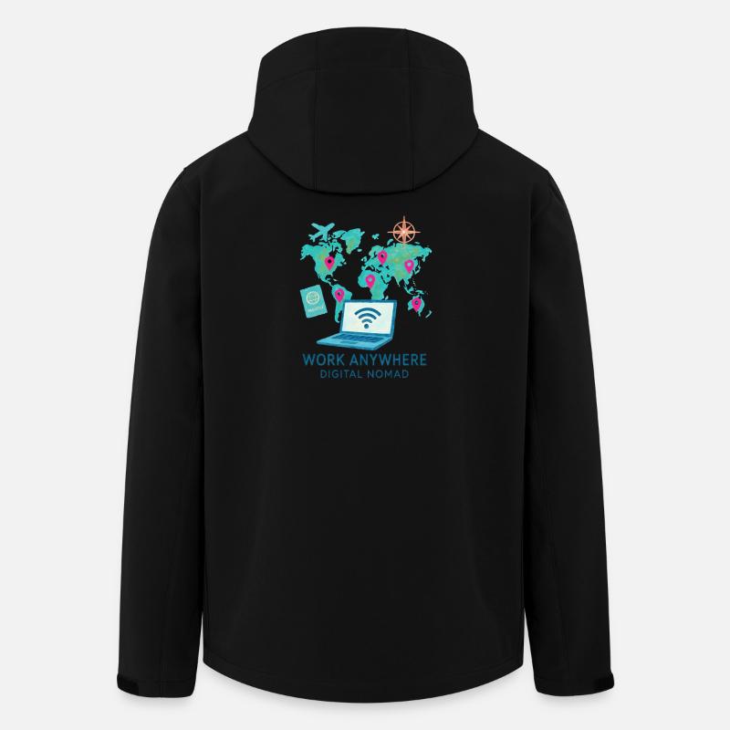 Télétravail - télétravailleur - Full Remote - Veste softshell homme en polyester recyclé Stanley/Stella - noir