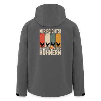 I've had enough - I'm going to my chickens - Men’s Recycled Softshell Jacket by Stanley/Stella - black - Back - AI Model Male 185 light (185cm)
