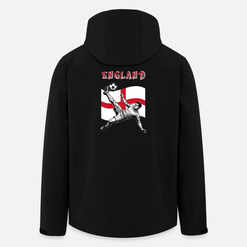 Fußball England Flagge Fallrückzieher - Recycelte Männer Softshell-Jacke von Stanley/Stella - Schwarz
