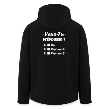 Willst du mich heiraten? Wahl in der Liebe - Recycelte Männer Softshell-Jacke von Stanley/Stella - Schwarz - Hinten - AI Model Male 185 light (185cm)