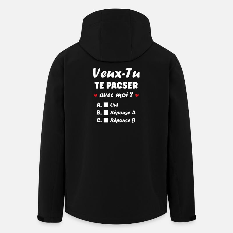 Veux-Tu te pacser ? Quiz romantique - Veste softshell homme en polyester recyclé Stanley/Stella - noir